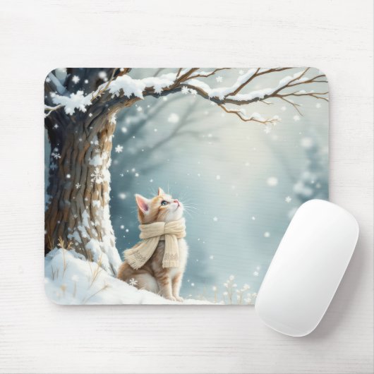 Tapis De Souris Flammes de neige Kitty Watch (Avec souris)