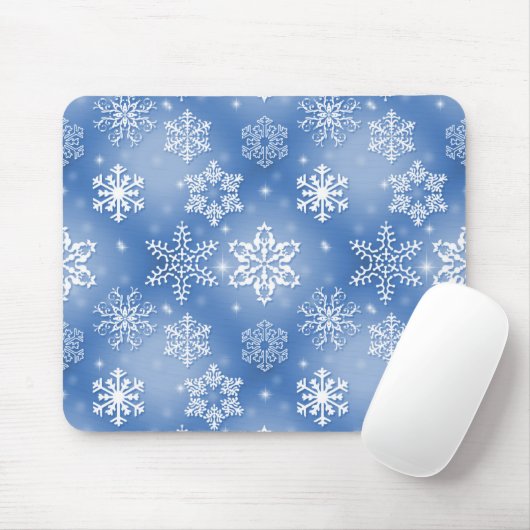 Tapis De Souris Flammes De Neige Sur Le Bleu D'Hiver (Avec souris)