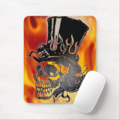 Tapis De Souris Flammes et roses Mousepad de casquette supérieur (Avec souris)