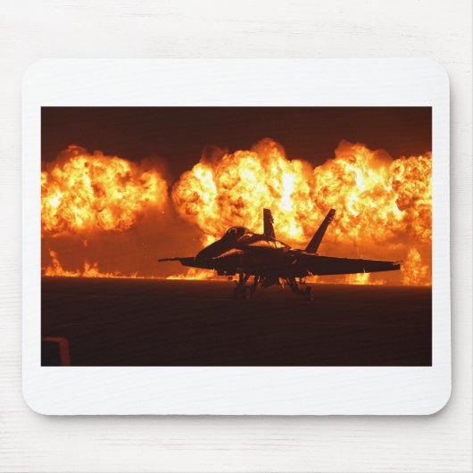 Tapis De Souris Flammes Jet Fighter (Devant)