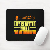 Tapis De Souris Flarower Gun Fire Thrower Flame Wean Quotes  (Avec souris)