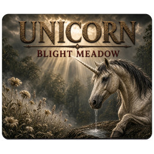Tapis De Souris Fléau de Licorne Prairie Réalisme Sombre