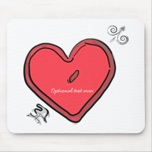 Tapis De Souris Flèche moderne et cœur Saint-Valentin Amour Chic P