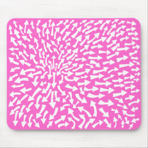 Tapis De Souris Flèches - Blanc sur Rose FF66CC
