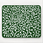Tapis De Souris Flèches - Blanc sur Vert foncé 003300 (Devant)
