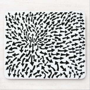 Tapis De Souris Flèches - Noir sur Blanc