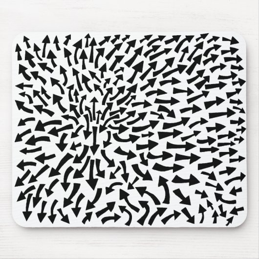 Tapis De Souris Flèches - Noir sur Blanc (Devant)