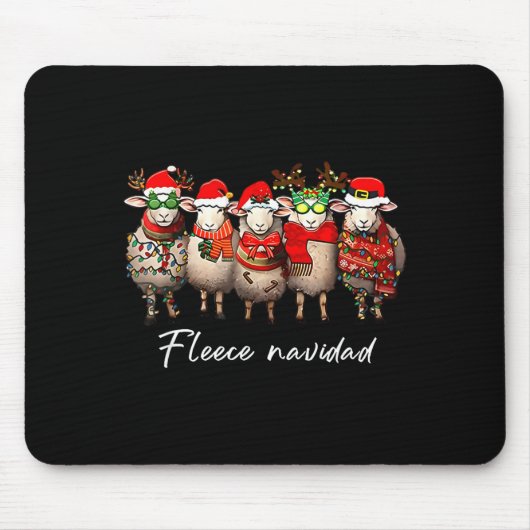 Tapis De Souris Fleece Navidad Christmas Spanish Sheep Santa Sheep (Devant)