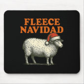 Tapis De Souris Fleece Navidad Funny Sheep Pun Noël 1 (Devant)