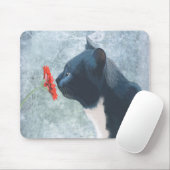 Tapis De Souris Fleur à souder de chats noirs (Avec souris)