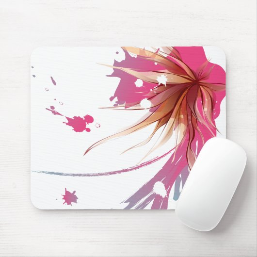 Tapis De Souris Fleur Abstraite d'Hibiscus (Avec souris)