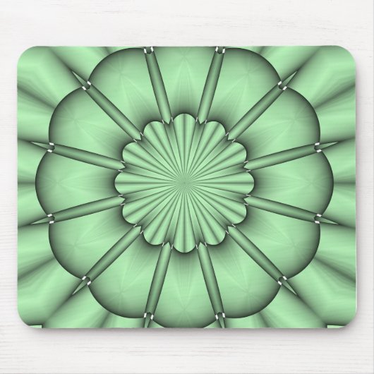 Tapis De Souris Fleur abstraite en vert pâle (Devant)