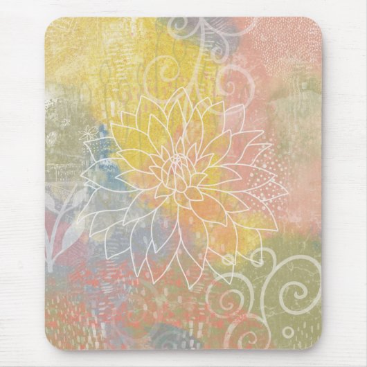 Tapis De Souris Fleur abstraite multimédia (Devant)