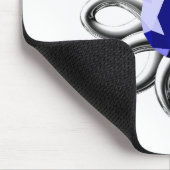 Tapis De Souris Fleur argentée en pierre bleue (Coin)