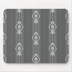 Tapis De Souris Fleur avec couronne de laurier en gris