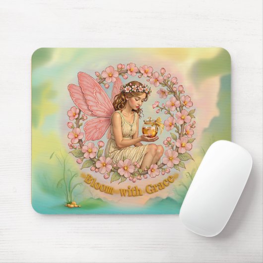Tapis De Souris Fleur avec Grace Mousepad (Avec souris)