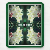 Tapis De Souris Fleur Azalée Blanche Avec Raindrops Personnalisé (Devant)