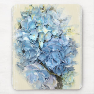 Tapis De Souris Fleur bleue d'hortensia