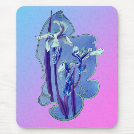Tapis De Souris Fleur bleue Iris (Devant)