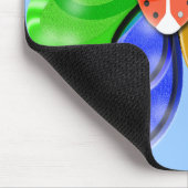 Tapis De Souris fleur brillante colorée avec coussin cocu (Coin)