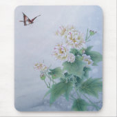 Tapis De Souris Fleur chinoise avec papillon (Devant)