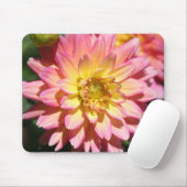 Tapis De Souris Fleur Dahlia rose chaud (Avec souris)