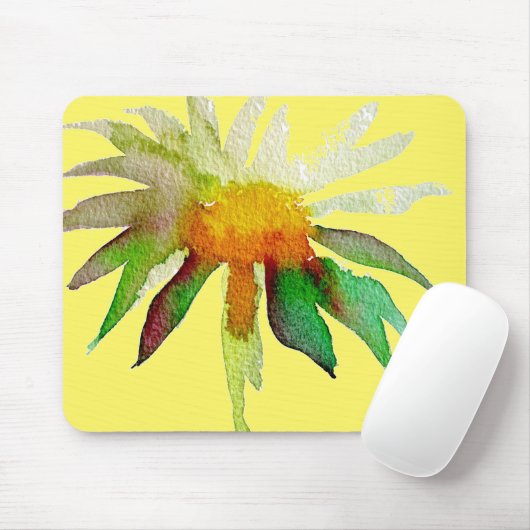 Tapis De Souris Fleur d'art moderne marguerite jaune (Avec souris)