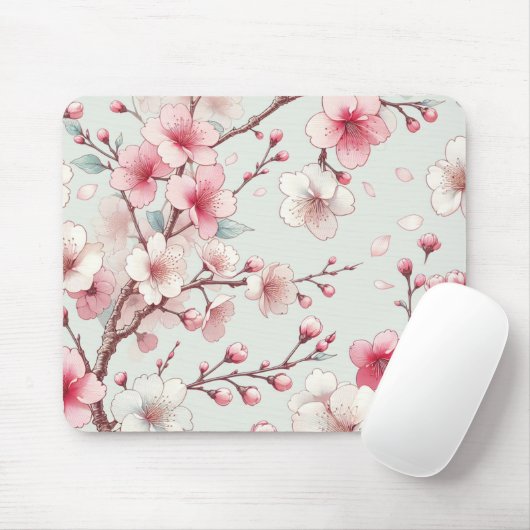 Tapis De Souris Fleur de Cerisier (Avec souris)