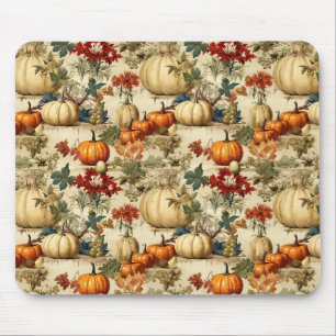 Tapis De Souris Fleur de citrouille de Thanksgiving vintage récolt