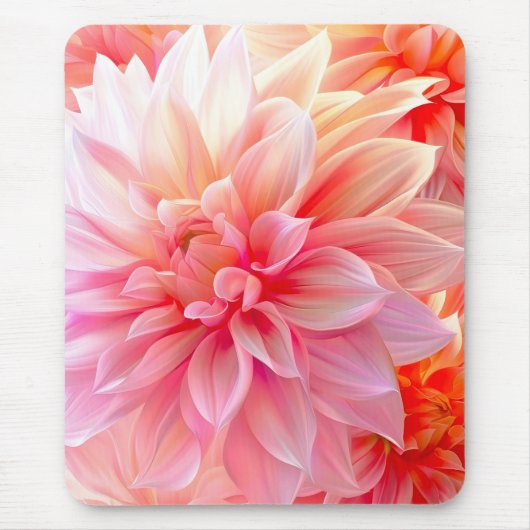 Tapis De Souris Fleur de dahlia brune de Pêche (Devant)