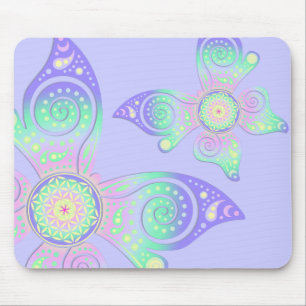 Tapis De Souris Fleur de DES Lebens - papillon de la vie/Blume