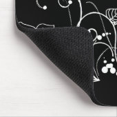 Tapis De Souris Fleur de dragon en noir et blanc (Coin)