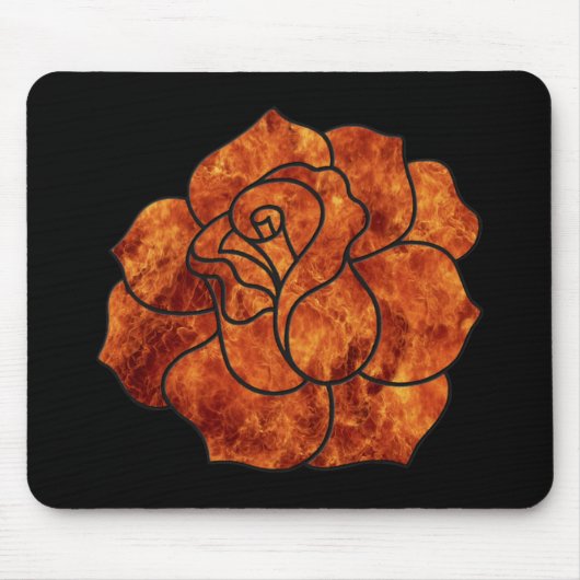 Tapis de souris Fleur de feu orange (Devant)
