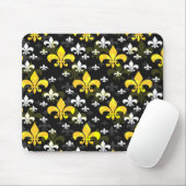 Tapis De Souris Fleur De Lis Blanc Jaune (Avec souris)