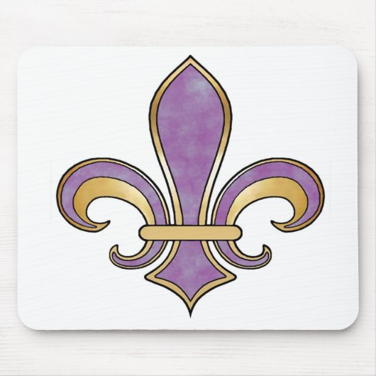 Tapis De Souris Fleur de Lis dans la couleur solide - raisin (Devant)