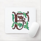 Tapis De Souris Fleur de lis F Monogramme (Avec souris)