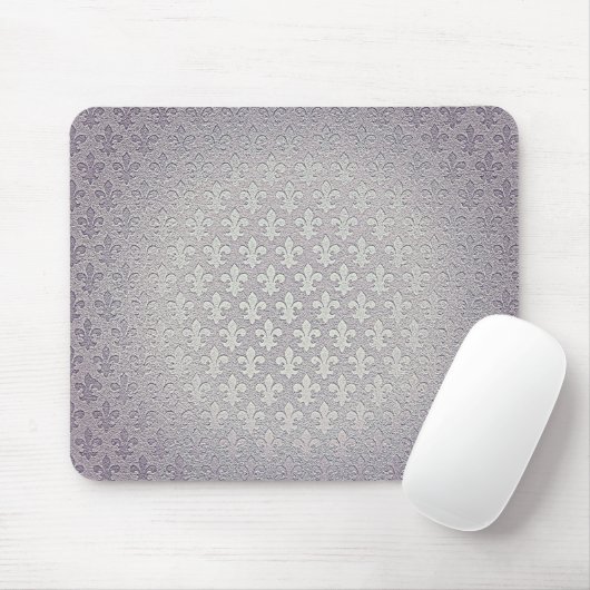 Tapis De Souris Fleur de lis gris gris (Avec souris)