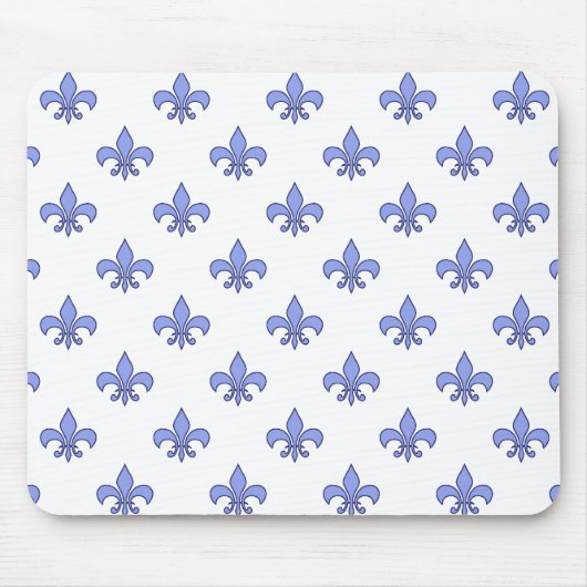 Tapis De Souris Fleur-De-lis motif bleu Mousepad (Devant)