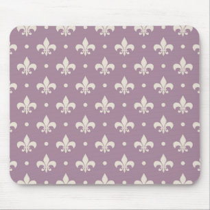 Tapis De Souris Fleur De Lis motif en argent sur arrière - plan vi