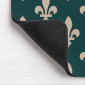 Tapis De Souris Fleur de Lis Motif, Royal French Creative on Green (Coin)