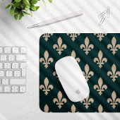 Tapis De Souris Fleur de Lis Motif, Royal French Creative on Green