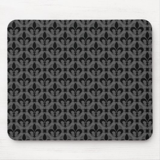 Tapis De Souris Fleur de lis Mousepad gris foncé (Devant)