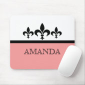 Tapis De Souris Fleur De Lis Mousepad rose (Avec souris)