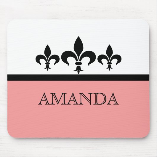 Tapis De Souris Fleur De Lis Mousepad rose (Devant)