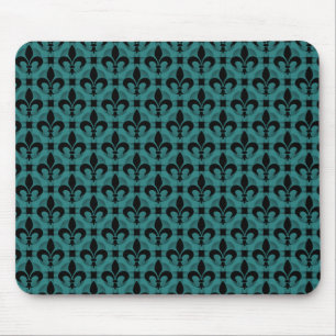 Tapis De Souris Fleur de lis Mousepad turquoise