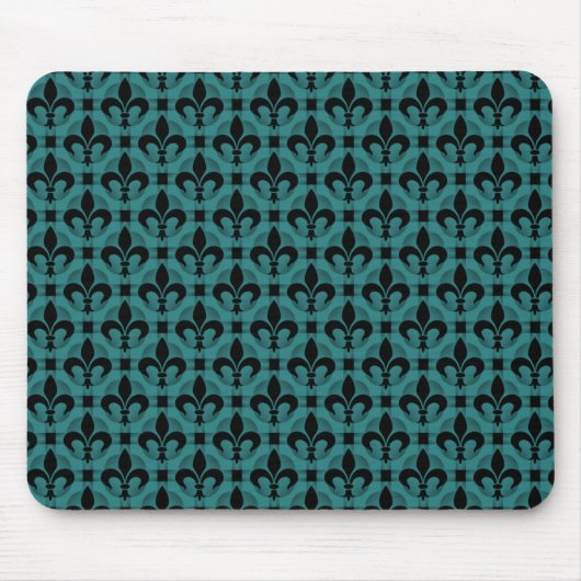 Tapis De Souris Fleur de lis Mousepad turquoise (Devant)