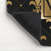 Tapis De Souris Fleur de lis noir et or (Coin)