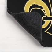 Tapis De Souris Fleur de lis noir et or (Coin)