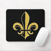 Tapis De Souris Fleur de lis noir et or (Avec souris)