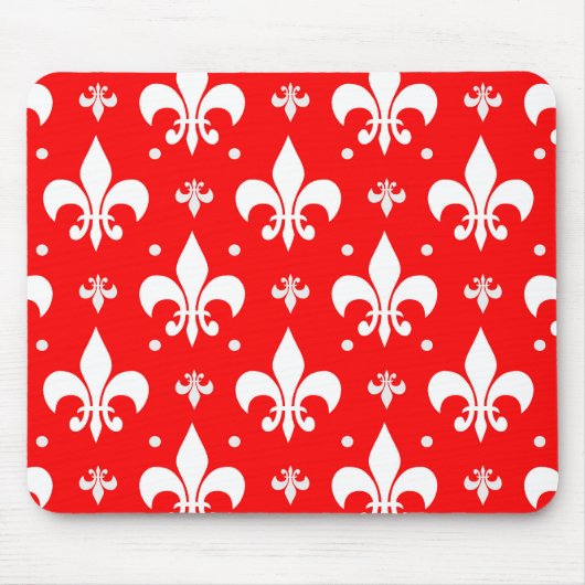 Tapis De Souris Fleur de lis rouge Motif (Devant)